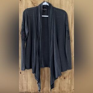Almost Famous Women’s New Gray Cardigan with Graphics and Studded M